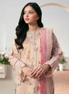 3 Pcs Women's Unstitched Linen Digital Print Suit